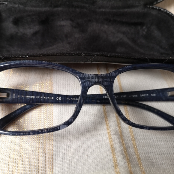 Chanel 3187  Blue 54-17 Tweed Blue Eyeglasses Frames Italy - Picture 2 of 13
